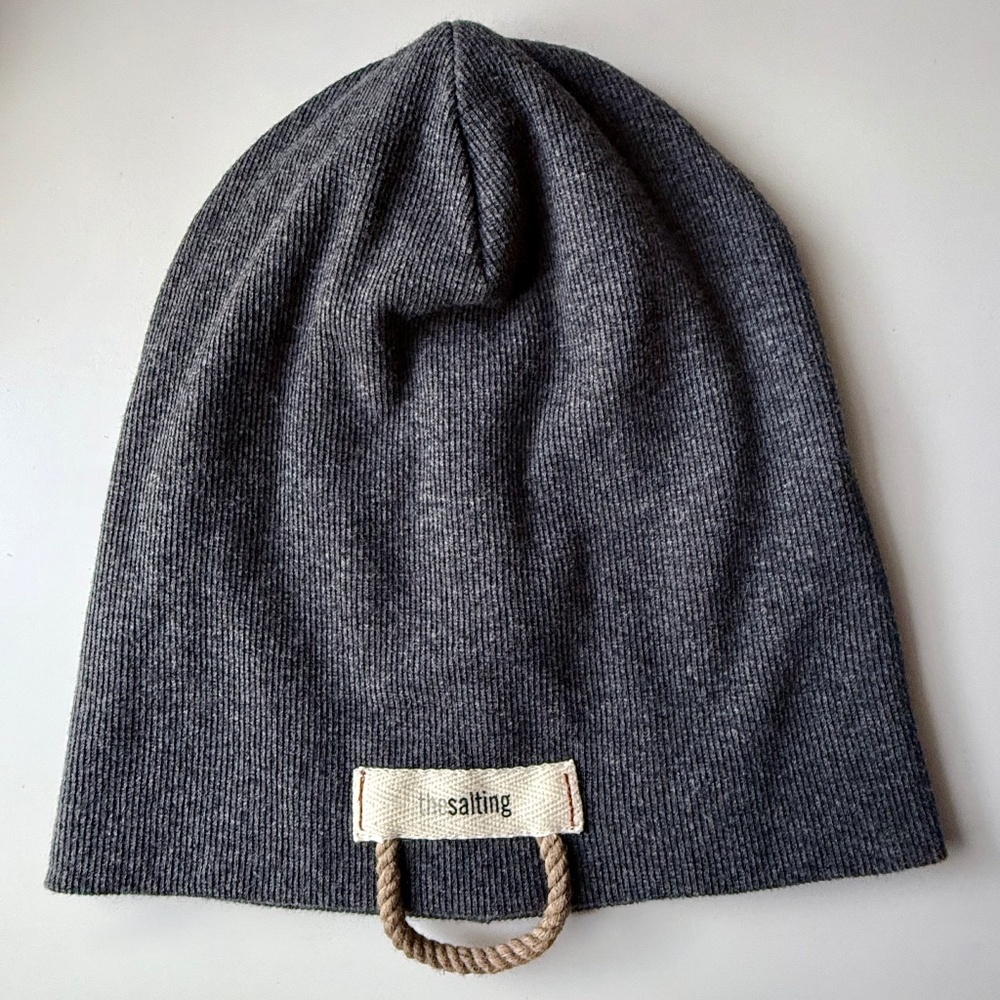 Gray Slouchy Beanie Fisherman Hat Made in USA Minimalist The Salting NWOT